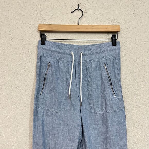 ATHLETA Cabo Linen Joggers Pants in Blue Resort Coastal - Picture 2 of 12